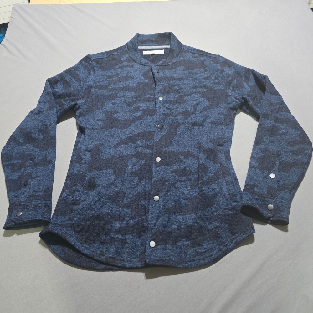 Levi's Knit Snap Front Jacket mens Medium Blue Camo 3LDL K11321